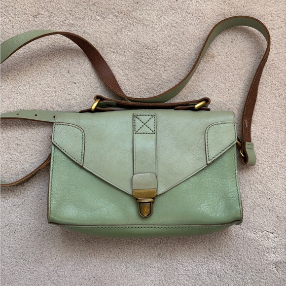 Madewell Handbags - Madewell Green and Brown Crossbody Bag with Adjustable Strap